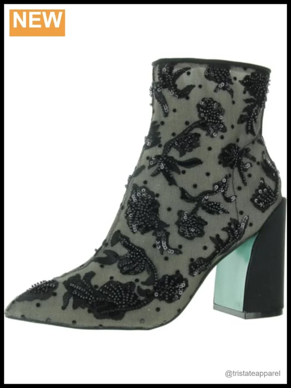 Betsey Johnson Women's Kitten Heel Ankle Bootie with Rhinestones